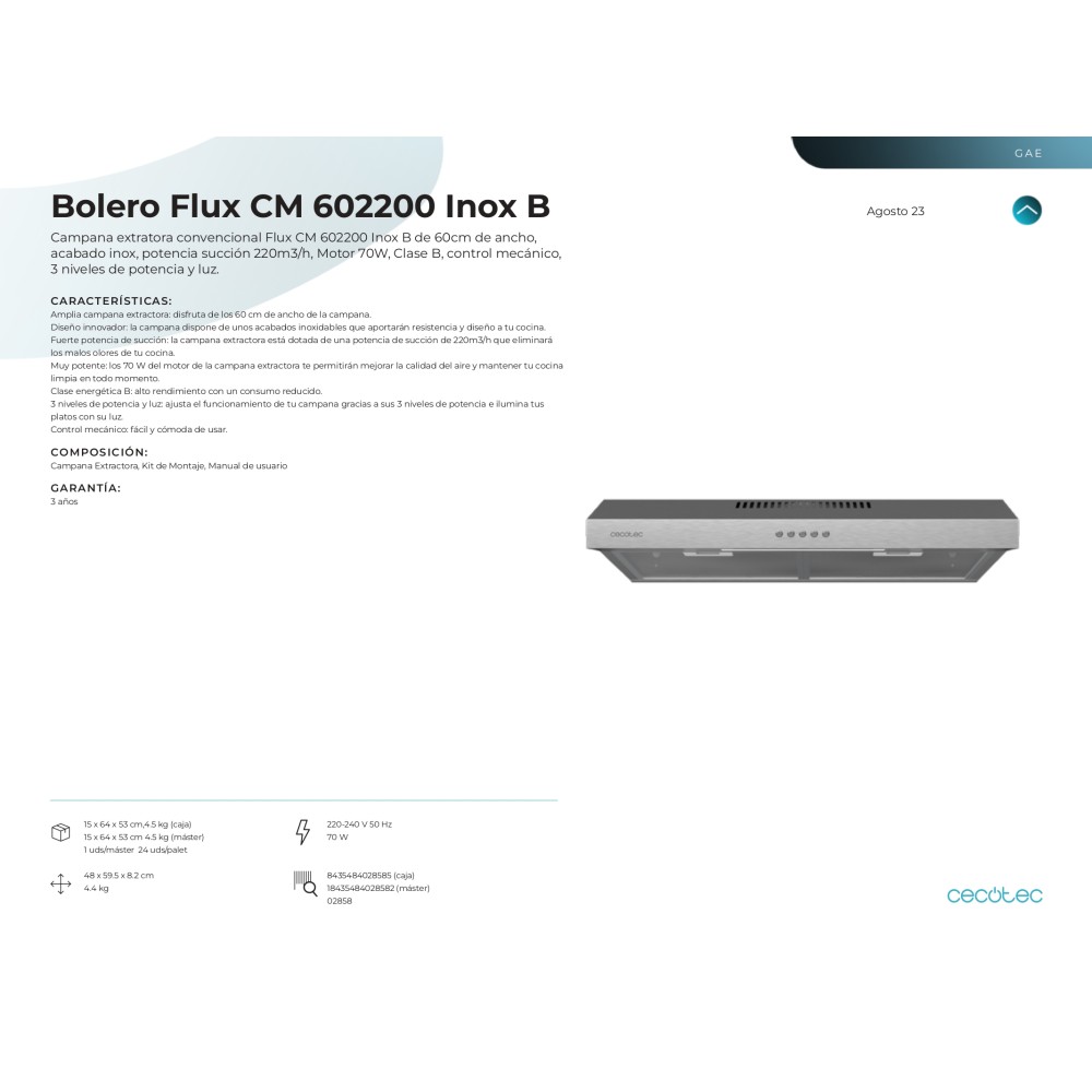 Bolero Flux CM 602200 Inox B